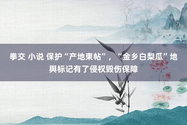 拳交 小说 保护“产地柬帖”，“金乡白梨瓜”地舆标记有了侵权毁伤保障