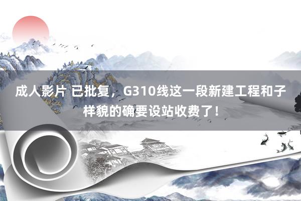成人影片 已批复，G310线这一段新建工程和子样貌的确要设站收费了！