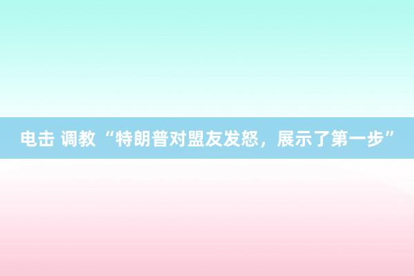 电击 调教 “特朗普对盟友发怒，展示了第一步”