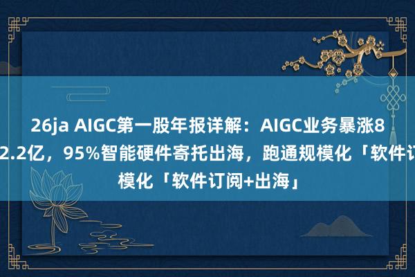 26ja AIGC第一股年报详解：AIGC业务暴涨88.5%营收2.2亿，95%智能硬件寄托出海，跑通规模化「软件订阅+出海」