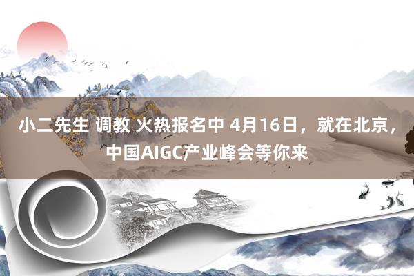 小二先生 调教 火热报名中 4月16日，就在北京，中国AIGC产业峰会等你来